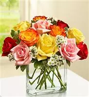1-800-Flowers® Modern Roses – One Dozen Assorted