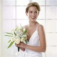 All White Bridal Bouquet with Lily of the Valley
