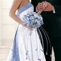Blue Agapanthus and White Hydrangea Bridal Bouquet